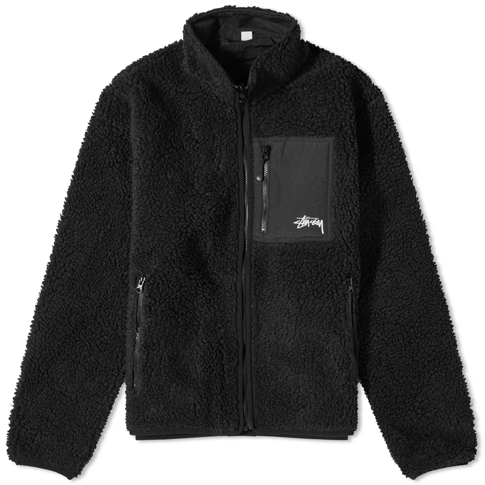 Stüssy Sherpa Reversible Fleece Jacket Black