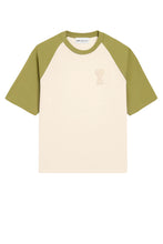 Load image into Gallery viewer, Ami Paris Patch Logo Contrast T-Shirt Green Cream