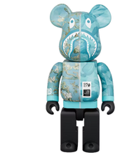 Afbeelding in Gallery-weergave laden, Bearbrick BAPE(R) x Van Gogh Museum Almond Blossom SHARK 100% & 400% Set