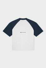 Load image into Gallery viewer, CELESTE RAGLAN BOXY TEE MELANGE GREY & NAVY