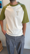 Load image into Gallery viewer, Ami Paris Patch Logo Contrast T-Shirt Green Cream