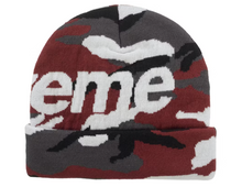 Load image into Gallery viewer, Supreme Camo Big Logo Beanie Red Camo