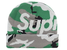Load image into Gallery viewer, Supreme Camo Big Logo Beanie Green Camo