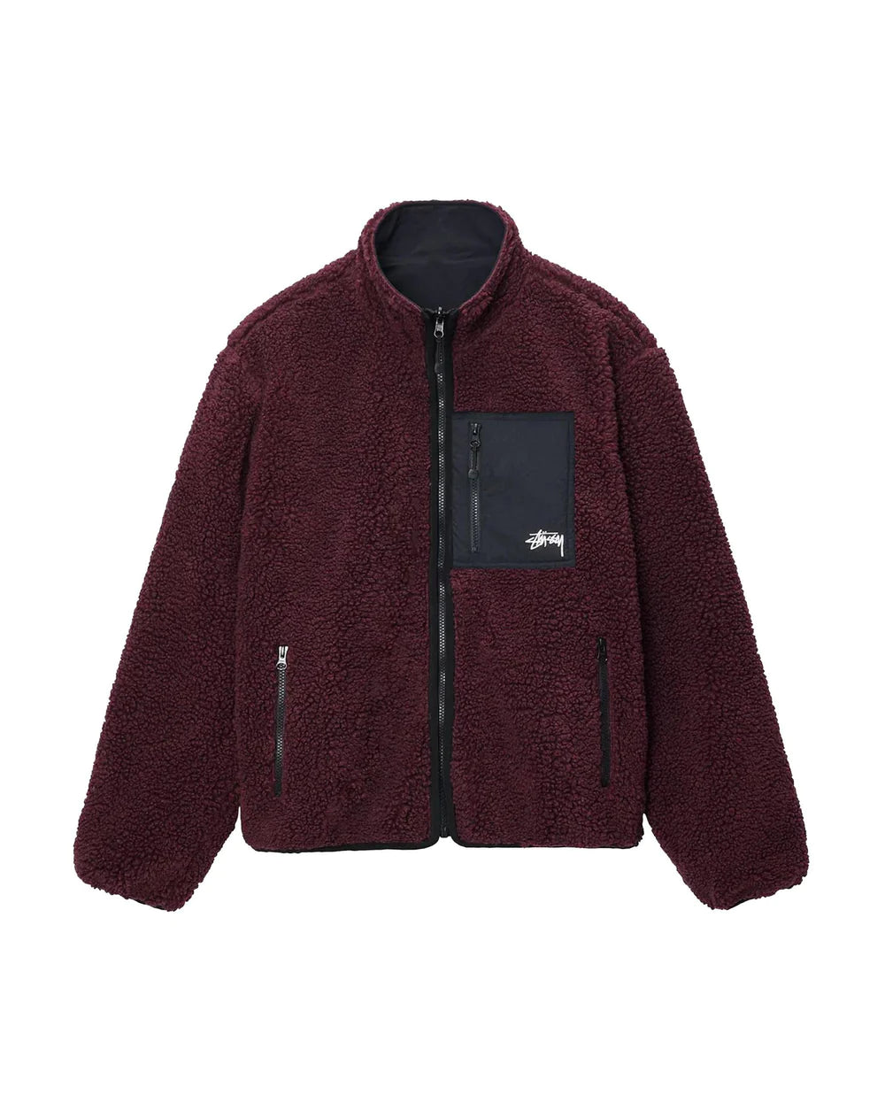 Stüssy Sherpa Reversible Jacket Bordeaux – Dropdayz