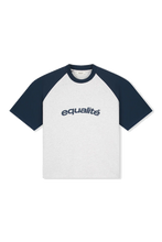 Afbeelding in Gallery-weergave laden, CELESTE RAGLAN BOXY TEE MELANGE GREY & NAVY