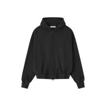 Load image into Gallery viewer, Fear of God Essentials Embroidered Classic Full Zip Hoodie 'Vintage Black'