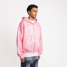 Load image into Gallery viewer, Rheborn Blurry Forever Or Never Zip Up Hoodie Pink