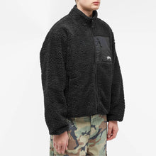 Load image into Gallery viewer, Stüssy Sherpa Reversible Fleece Jacket Black
