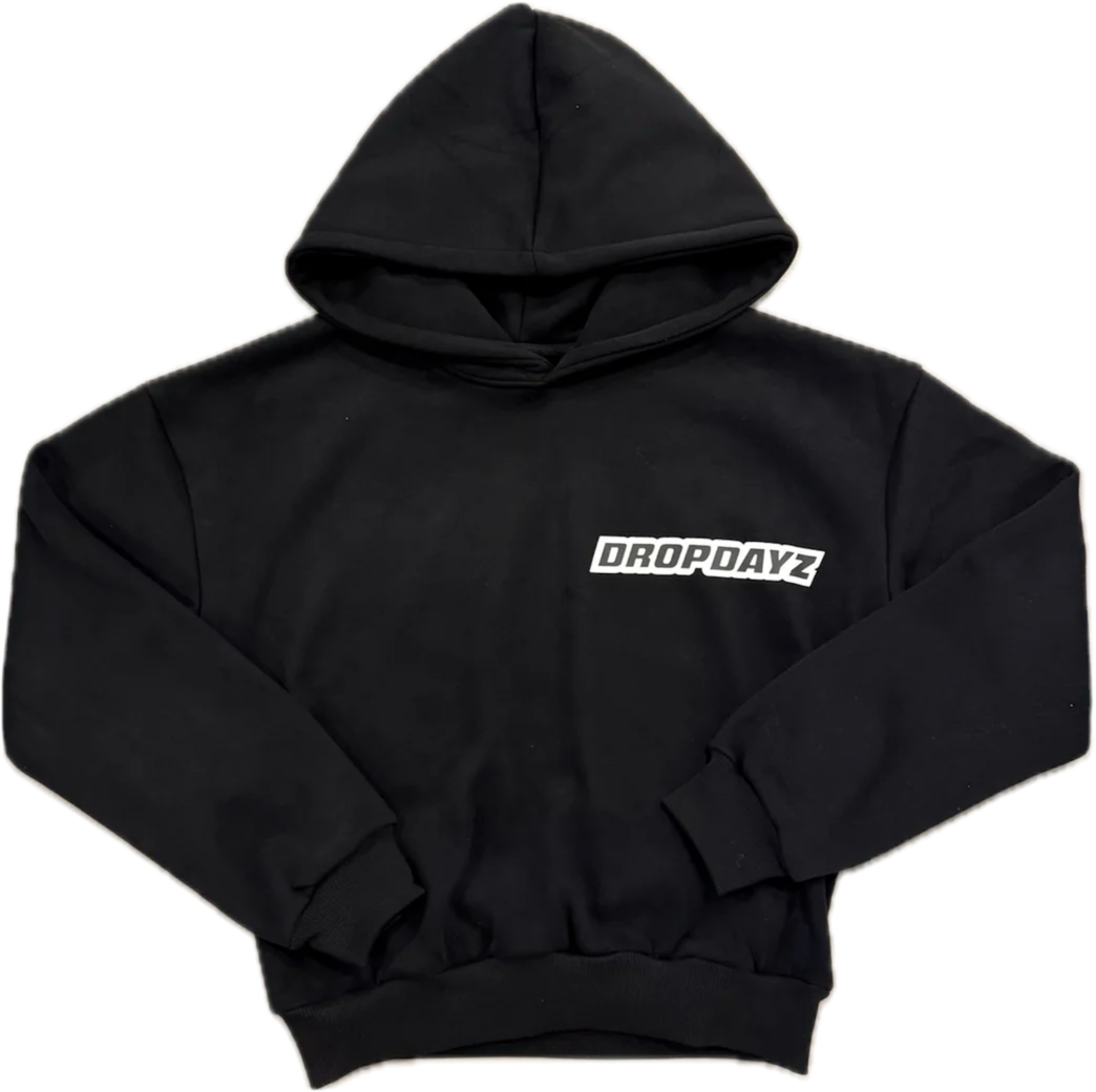 Dropdayz Cropped Logo Hoodie Black