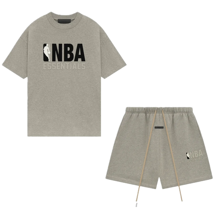 Fear of God Essentials x NBA Warm Heather' Full Set (Short & Tee)