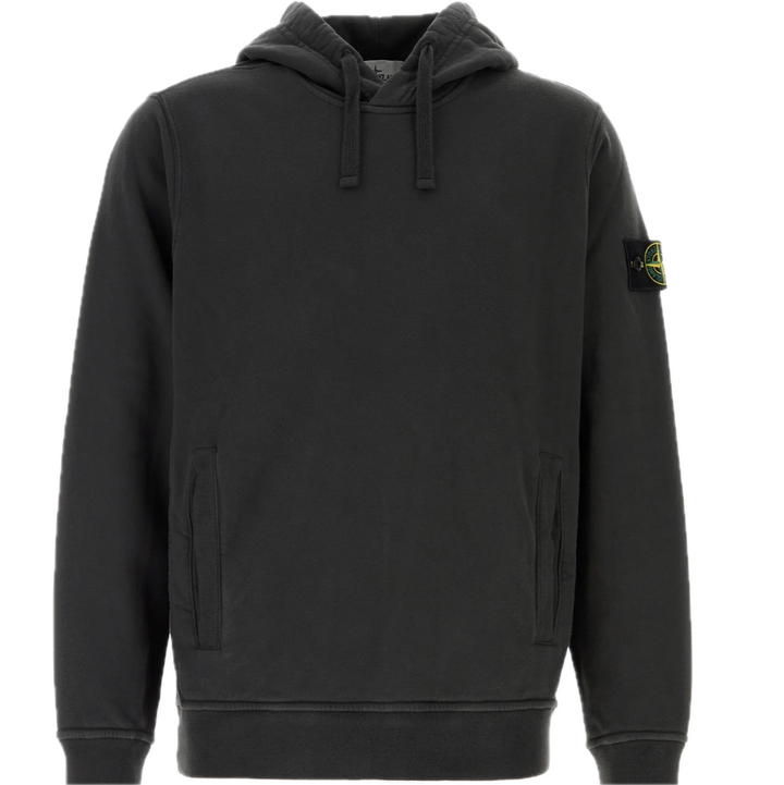 Stone Island Batch Logo Hoodie Charcoal
