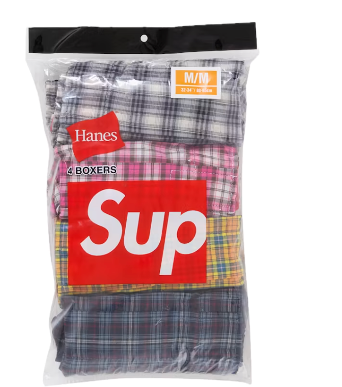 Supreme Hanes Plaid Boxers (4 Pack) Multicolor