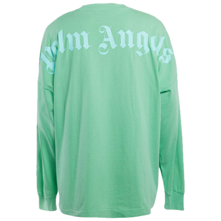 Palm Angels Green Logo Print Longsleeve Green