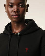 Load image into Gallery viewer, Ami Paris Black Cotton Red Ami De Coeur Hoodie
