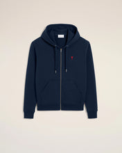 Load image into Gallery viewer, Ami paris Hoodie Zippe Ami De Coeur Rouge Bleu en Coton
