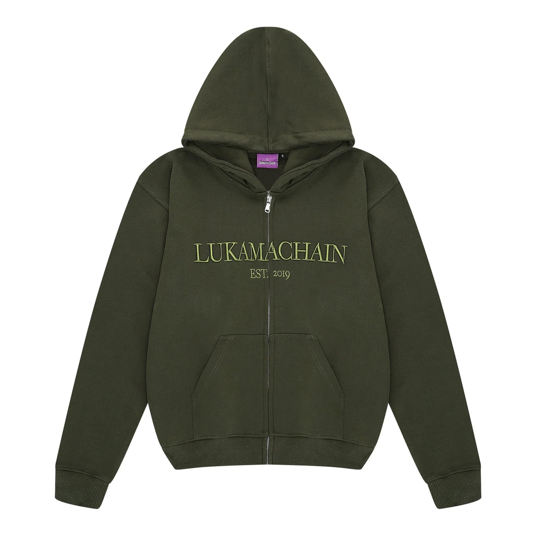 Lukamachain Essentials Zip-Up Dark Green