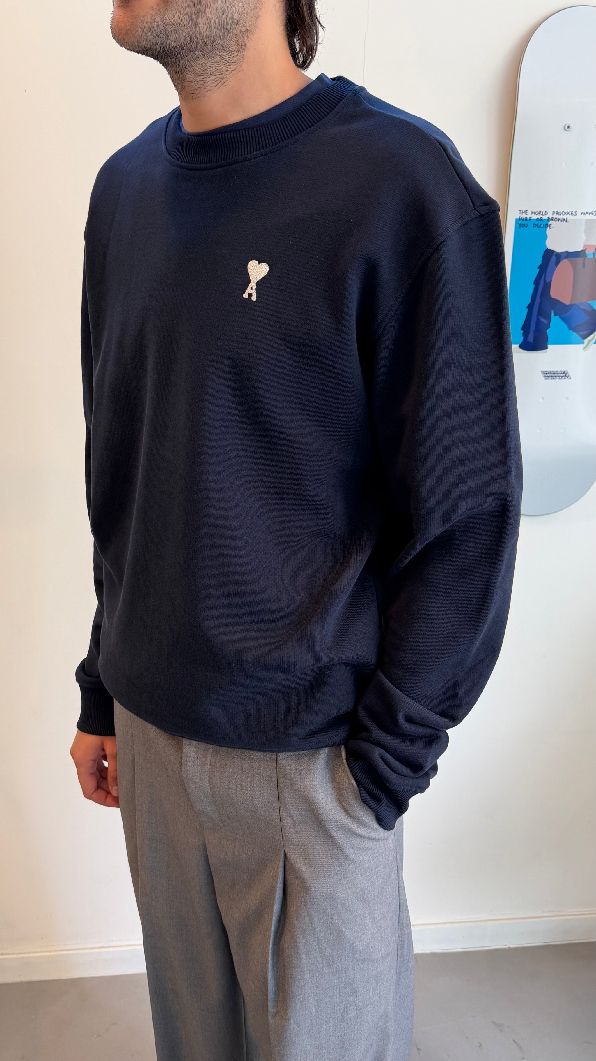 Ami Paris Crewneck Blue SS25 – Dropdayz