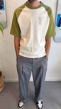 Load image into Gallery viewer, Ami Paris Patch Logo Contrast T-Shirt Green Cream
