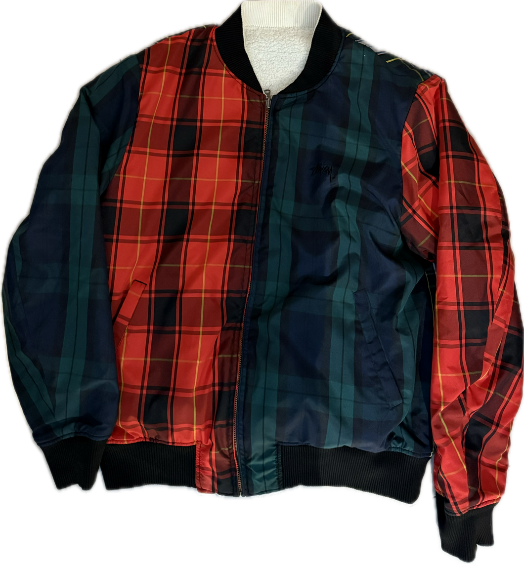 Stüssy Bomber Jacket Embroided Logo Fleece reversible