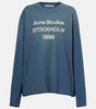 Acne Studios Logo distressed cotton-blend jersey T-shirt