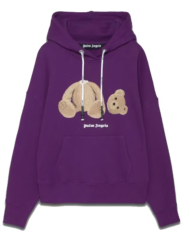 Palm Angels Bear Hoodie Purple
