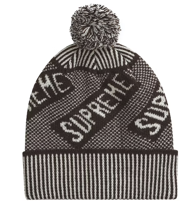 Supreme Banner Beanie Brown