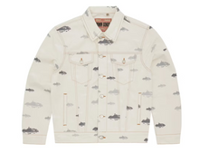 Afbeelding in Gallery-weergave laden, Corteiz Alcatraz Pattern Denim Jacket White
