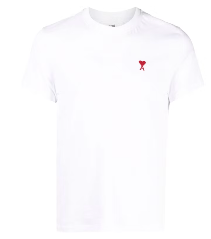 Ami Paris Ami De Coeur Classic Fit T-Shirt White/Red