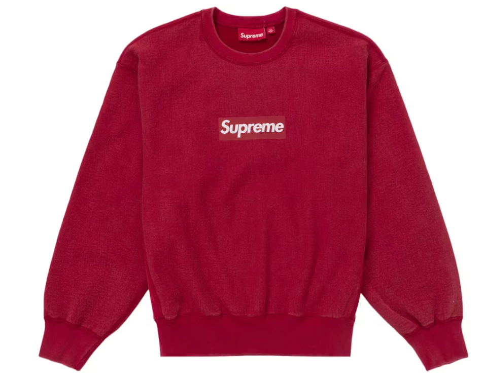 Supreme Washed Box Logo Crewneck Red