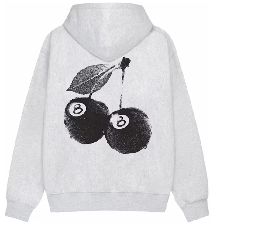 Stussy Cherries Hoodie Ash Heather