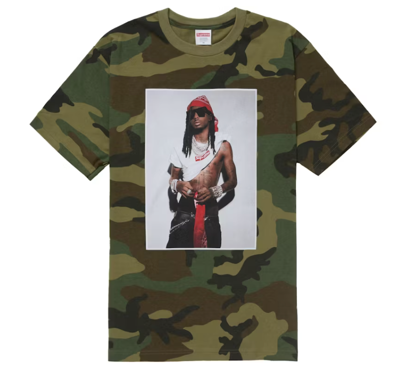 Supreme Playboi Carti Tee Woodland Camo