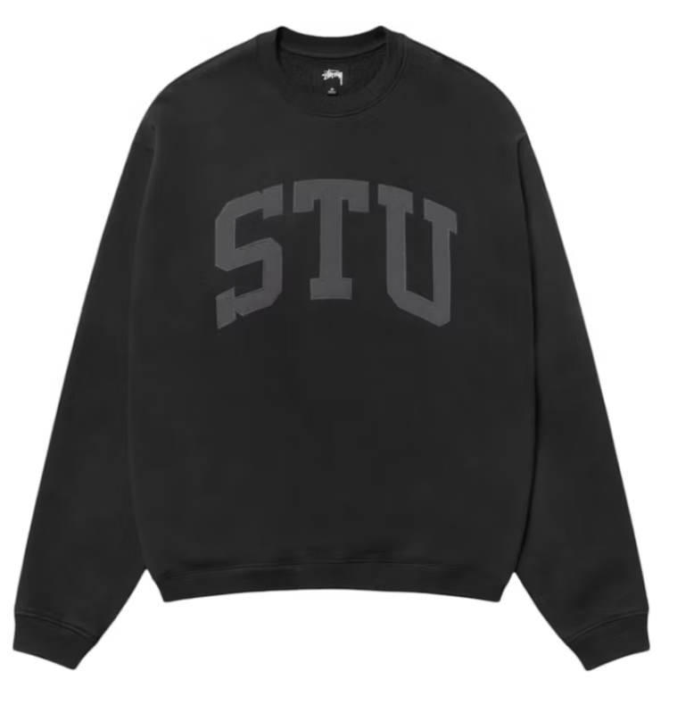 Stussy Stu Relaxed Crew Black