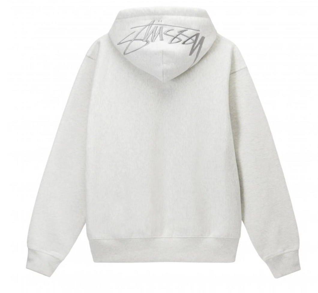 Stussy Back Logo Applique Hoodie Ash Heather