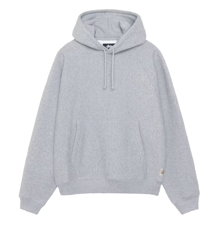 Stussy Fleece Raglan Hoodie Grey Heather