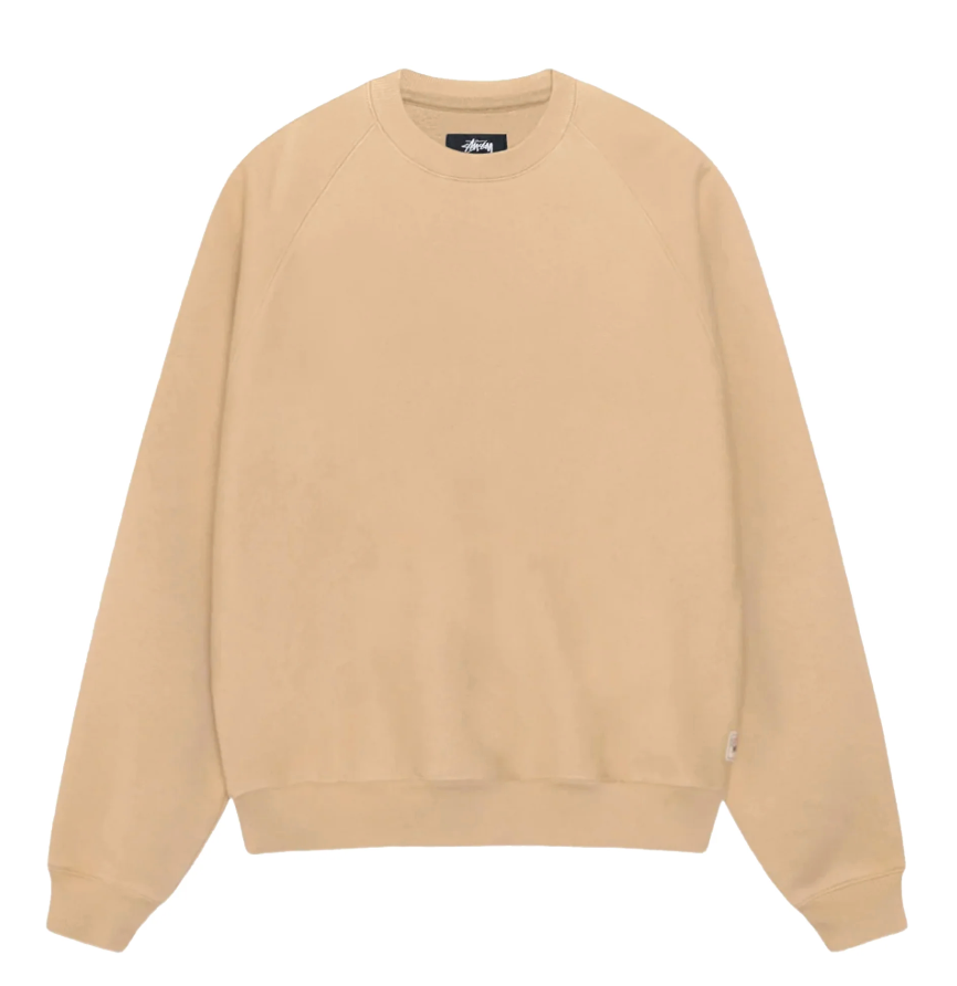 Stussy Fleece Raglan Crewneck Khaki