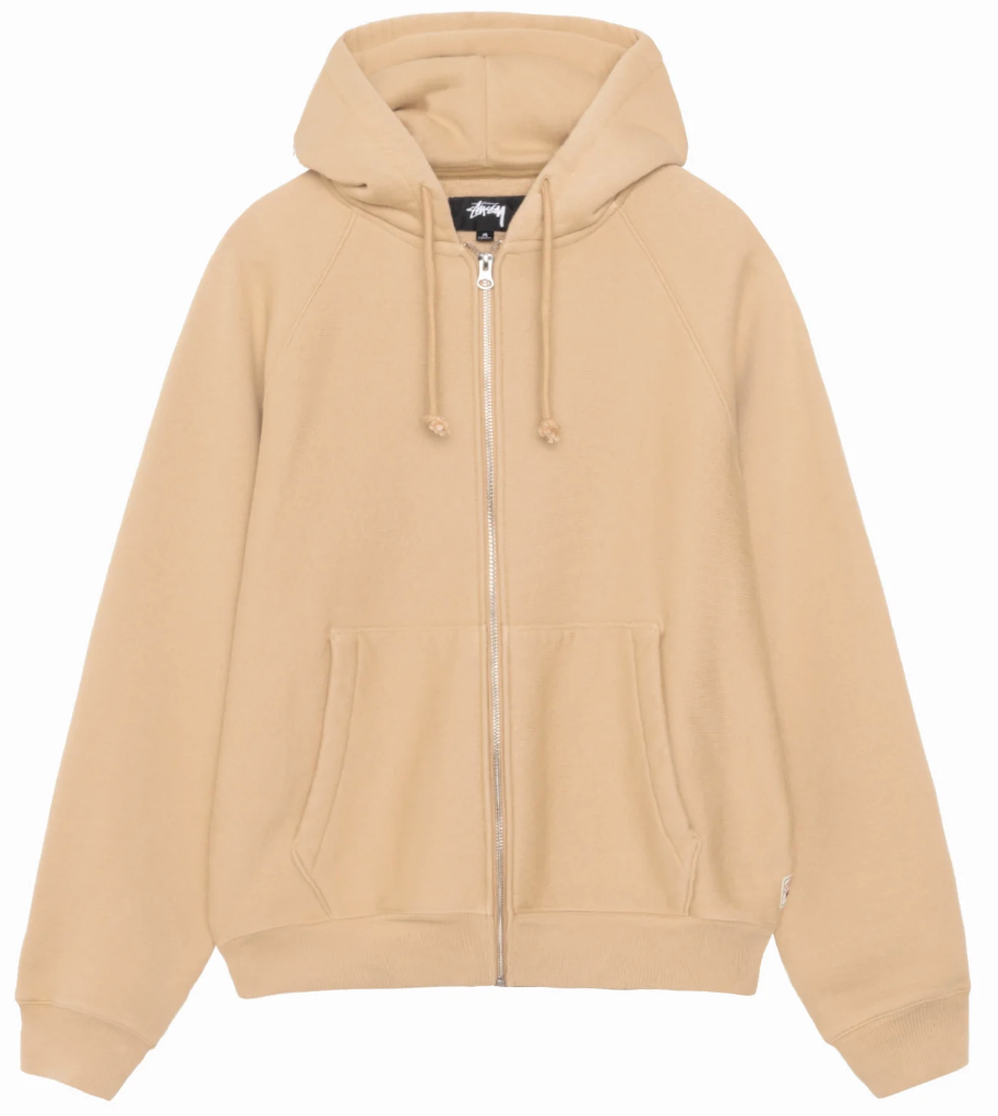 Stussy Raglan zip hoodie khaki