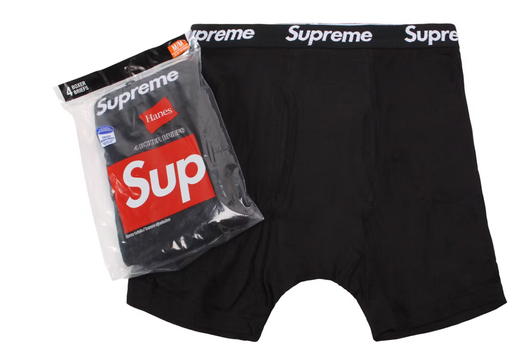 Supreme Hanes Boxer Briefs (4 Pack) Black