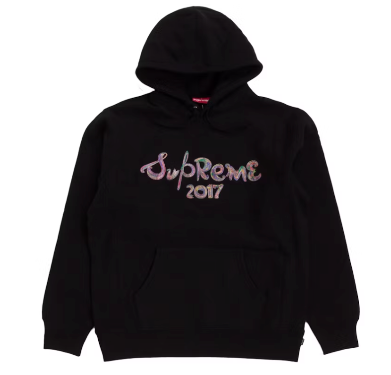 Supreme Brush Logo Hoodie Black