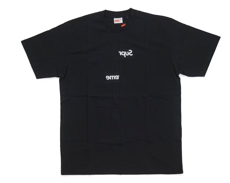 Supreme Comme des Garcons SHIRT Split Box Logo Tee Black