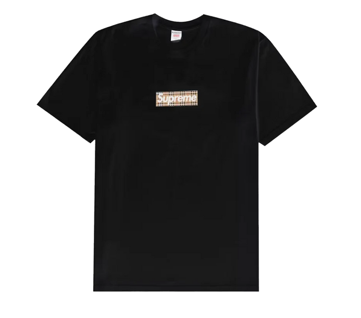 Supreme Burberry Box Logo Tee Black