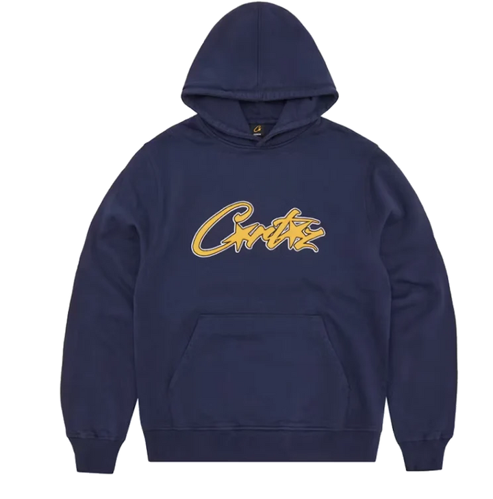 Corteiz Satin Applique Allstarz Hoodie Navy