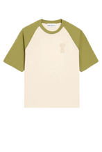 Afbeelding in Gallery-weergave laden, Ami Paris Patch Logo Contrast T-Shirt Green Cream
