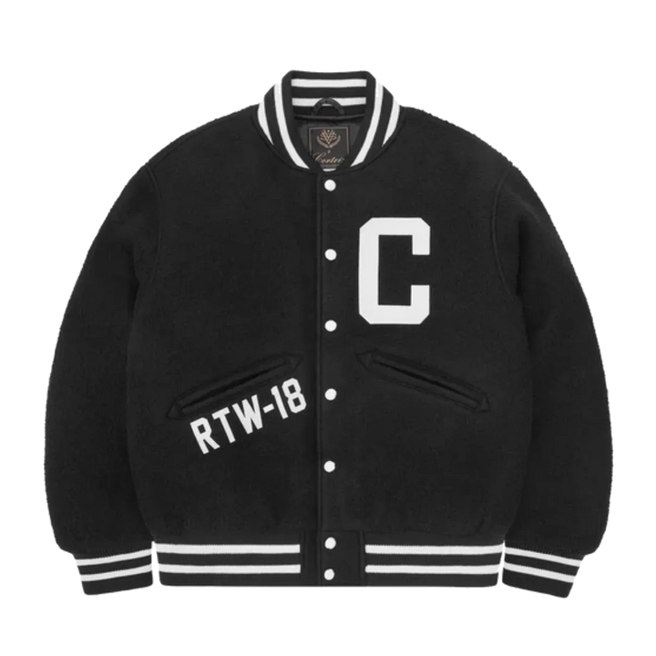 Corteiz Snake Wool Varsity Jacket Black