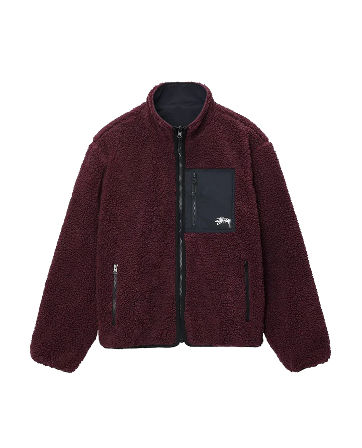 Stüssy Sherpa Reversible Jacket Bordeaux