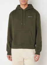 Load image into Gallery viewer, Jacquemus Script Logo Hoodie Olive Green
